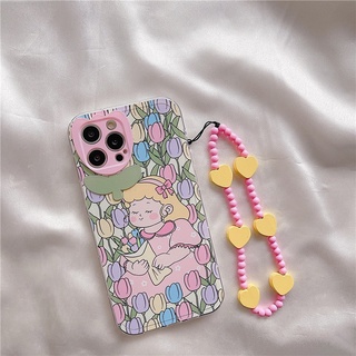 พร้อมส่งในไทย💘 เคสโทรศัพท์ เคส เคสมือถือ เคส TPU เคสนิ่ม เลนส์หัวใจ+สายกางโปงชมพู TPU-R1757