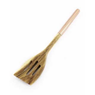 ตะหลิวไม้ ทำอาหาร พร้อมด้ามจับ สีโรสโกลด์ Wooden Cooking Shovel With Rose Gold Handle