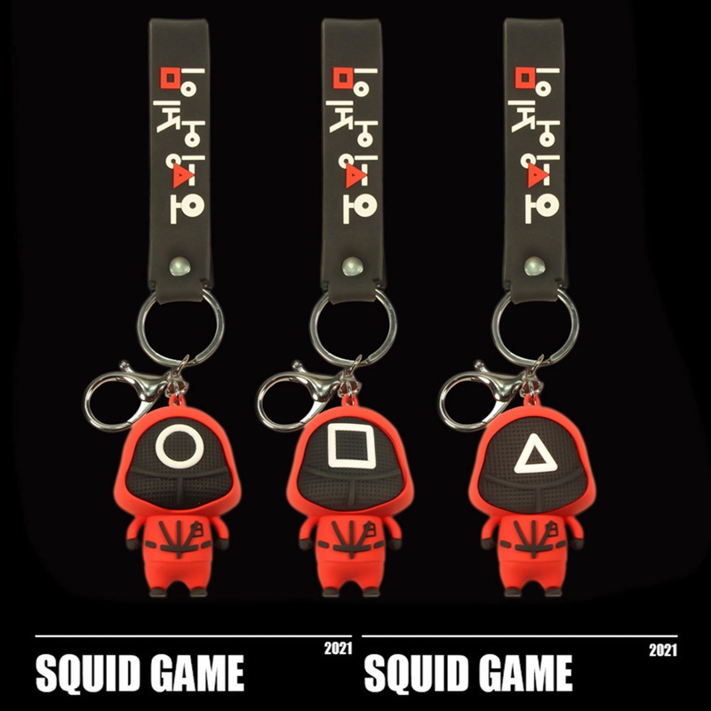 Squid Game Keychain Soldier Triangle Series Creative Charms Mini Doll