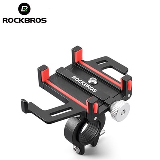 Rockbros ขาตั้งโทรศัพท์มือถือ อลูมิเนียมอัลลอย หมุนได้ 360 องศา ปรับได้ สําหรับติดรถจักรยาน รถจักรยานยนต์