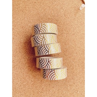 🌊 White Golden Waves Washi Tape วาชิเทป เทป ลายคลื่น ทะเล เคลือบทอง สีขาว 🌊