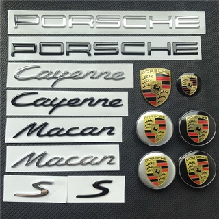 Porsche Logo Macan Cayenne Letter Three-Dimensional ABS Material Tail Label Front Machine Cover