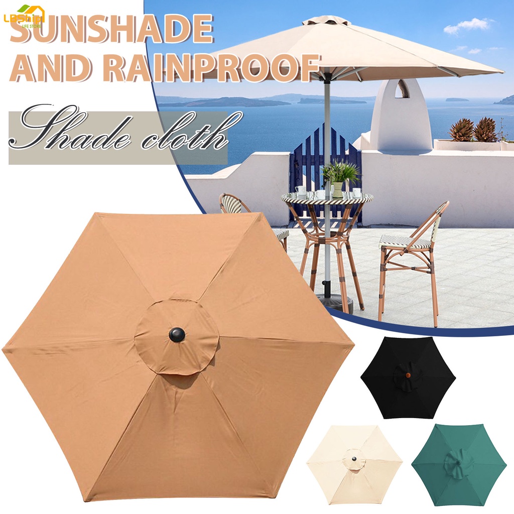 LBShip ร่มกันแดด 6 ซี่โครงทำความสะอาดง่ายและไม่ซีดจางสำหรับตลาดสระว่ายน้ำชายหาด