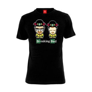 [100% Cotton] ลดกระหน่ํา เสื้อยืด พิมพ์ลายการ์ตูน Breaking Bad คู่ สีดํา JOekeg34FPlbgd81