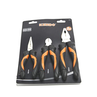 KENDO 85101 ชุดคีม 3 ชิ้น/ชุด (160mm,200mm) KENDO 85101 Pliers Set 3 pcs / set (160mm, 200mm)
