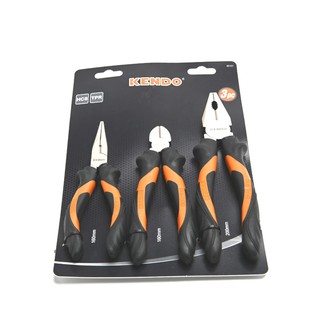 KENDO 85101 ชุดคีม 3 ชิ้น/ชุด (160mm,200mm) KENDO 85101 Pliers Set 3 pcs / set (160mm, 200mm)