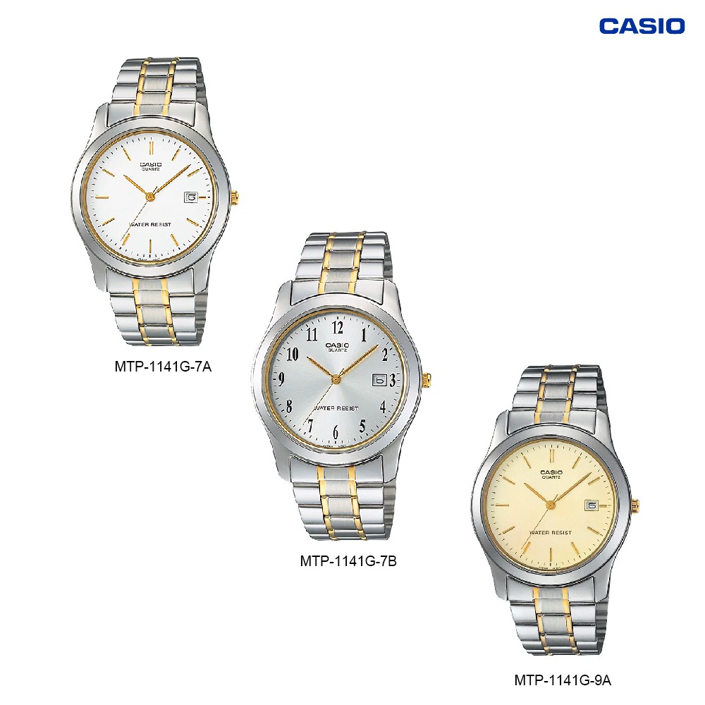 นาฬิกาข้อมือ Casio Standard Men สายแสตนเลส  รุ่น MTP-1141G MTP-1141G-7A MTP-1141G-7B MTP-1141G-9A