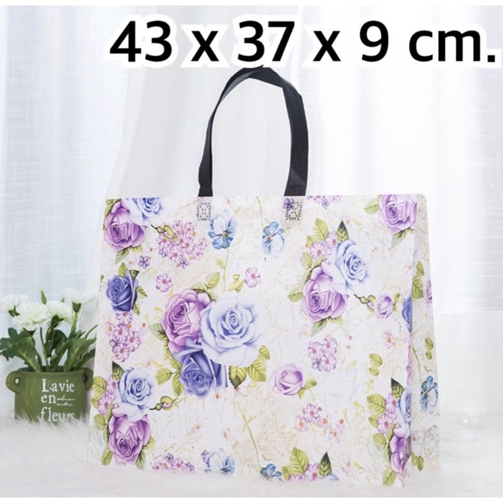 พร้อมส่ง 🎀 ถุงผ้าสปันบอนด์ ถุงขนาดใหญ่ #ขนาดตามภาพ จุได้เยอะ มีหลายลาย เนื้อหนา เย็บแน่น  ใบละ 17 - 22 บาท