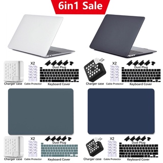 6 in 1 เคสแป้นพิมพ์ กันฝุ่น ผิวด้าน สําหรับ Macbook Air M1 M2 2023 Pro 13 14 M2 Air 2020 A2779 A2338 A2337 A2289 A2251 2021