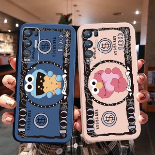 เคสโทรศัพท์มือถือ ขอบสี่เหลี่ยม ลายคุกกี้ มอนสเตอร์ เอลโม่ ดอลลาร์ สําหรับ OPPO Reno6 Z 5G Reno 5 Pro 4 3 Reno2 Z F A95 5G A76 A96 4G