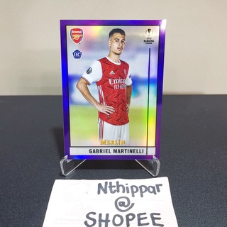 ขาย การ์ด Topps Chrome Merlin Uefa 2020-21 Gabriel Martinelli RC Purple /299 Arsenal อาเซน่อล การ์ดฟุตบอล การ์ดสะสม