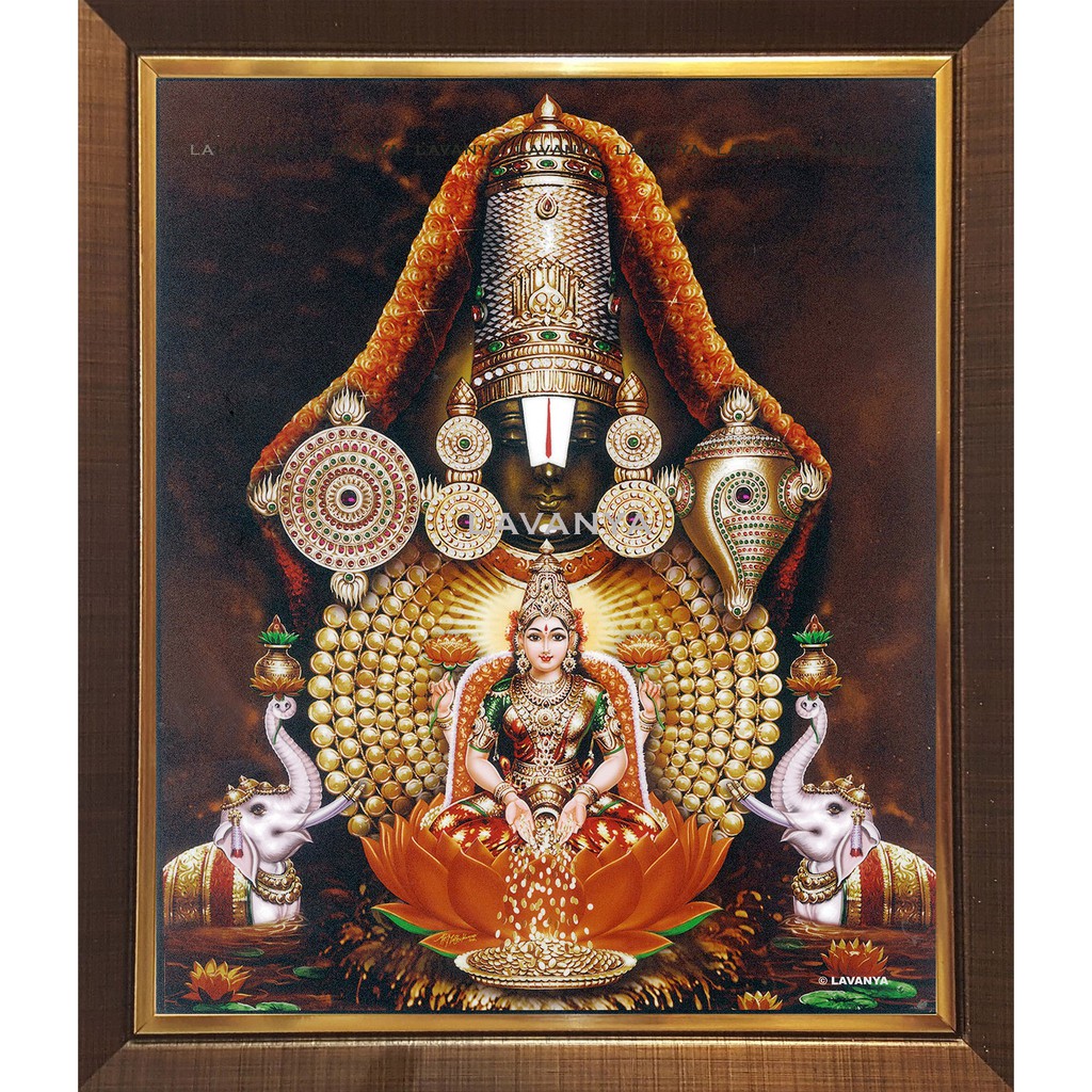 Balaji Gajalaxmi Digital Photo พร้อมเคลือบและกรอบ (L049)