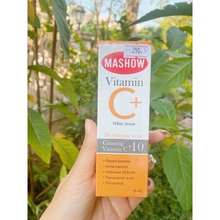 Vitamin C+ white Serum Mashow วิตามินซีไวท์เซรั่มมาโชว์ 15 ml. สิว ฝ้า กระ หน้ากระจ่างใส