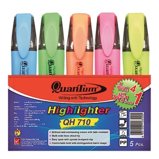 ควอนตั้ม ปากกาเน้นข้อความ QH710 แพ็ค 4 ด้าม คละสี101337Quantum Hi-Lighter Qh710 4Pcs/Pack Free 1