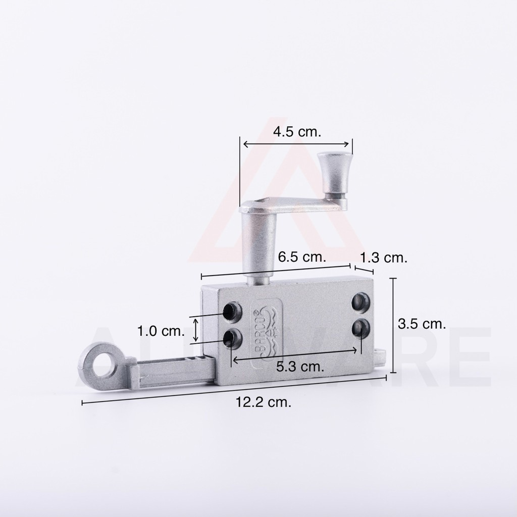 มือหมุนบานเกล็ด Barco ( เงิน ชา ) บาร์โก้ มือหมุนหน้าต่างบานเกล็ด มือหมุน บานเกล็ด ที่หมุน ที่หมุนบานเกล็ด Aluware AW074 - รูปที่ 2