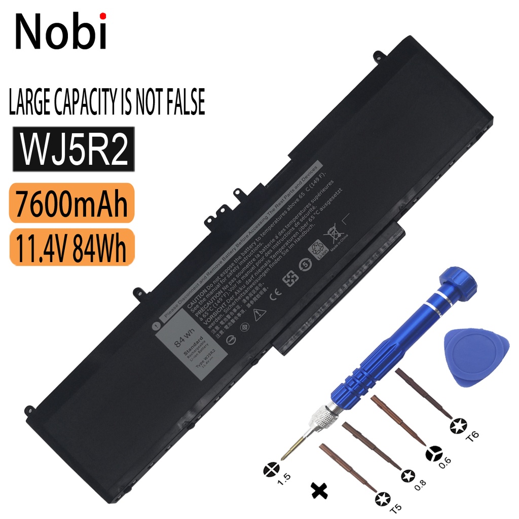 Nobi 11.4V 84Wh WJ5R2 4F5YV Laptop Battery Replacement for Dell Precision 3510 Series Latitude E5570