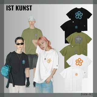 [IST Kunst] เสื้อยืดคู่รัก แขนสั้น ลายดอกไม้ และยิ้ม สไตล์เกาหลี 3 สี ไซซ์ 3