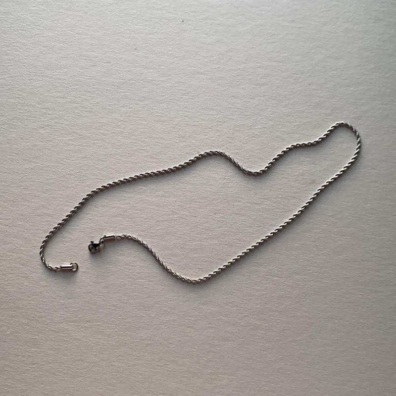 gemin. | #gmnnlcurl 3mm silver necklace สร้อยเส้นเกลียว
