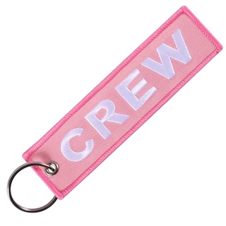 พวงกุญแจ จี้ตัวอักษร CREW สีชมพู สีขาว สําหรับตกแต่งพื้นหลังเครื่องบิน