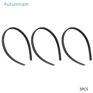 Autu ที่คาดศีรษะอะคริลิคสีดํา 7 มม. 3 ชิ้นสําหรับผู้หญิง