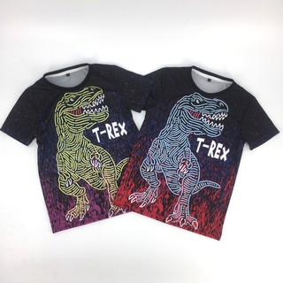 HLurban เสื้อยืดเด็ก คอกลม แขนสั้น พิมพ์ลายไดโนเสาร์ Dinosaur ทีเร็กซ์ T-rex ใส่ได้ทั้งเด็กผู้ชาย เด็กผู้หญิง ผ้าดี