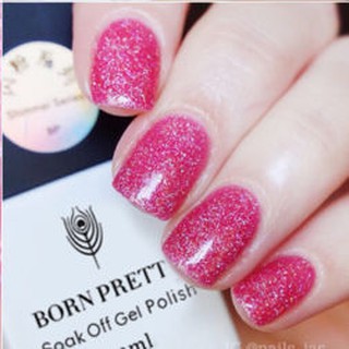 Glitter Gel Shimmer สีเจล Born Pretty สีทาเล็บเจล ยาทาเล็บเจล ปริมาณ 10ml. (Rose Red)#06