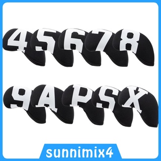 [H₂Sports&amp;Fitness] 10Pcs Golf Iron Headcover Waterproof Head Cover Golfer Protection 4-9,A~X