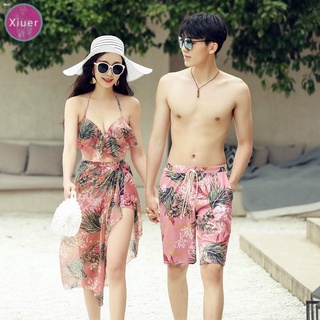 Korean style swimsuit, sexy high-waist bikini 3-piece set, couple swimsuit, beachwear