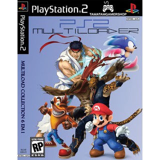 Multiload Collection 6 in1 DVD แผ่นเกมส์ps2 เกมเพล2 แผ่นplay2 รวมMarvel Vs.Capcom2 Bloody Roar 4 Crash Mario Sonic PS2