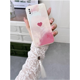 เคส โทรศัพท์ไอโฟน(iphone)บล็อคสี พร้อม ตกแต่ง พู่