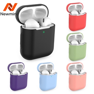 Newmine ปลอกป้องกัน Airpods เหมาะสำหรับชุดหูฟังบลูทูธไร้สายของ Apple เคสซิลิโคนป้องกันการตกรุ่น 12 สากล