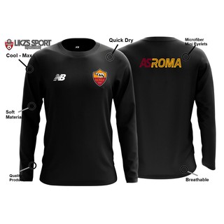 เสื้อกีฬาแขนยาว ผ้าไมโครไฟเบอร์ ลายทีมชาติฟุตบอล Italian Seria A Top Club AsRomaFC DX2 ชุดเยือน