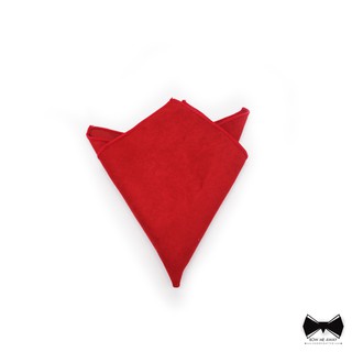 ผ้าเช็ดหน้าสูทซูเอท - แดง - Suede pocket square - Red