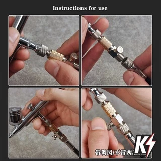 Cormake ข้อต่อปลดไวแบบมีวาล์วปรับลม สำหรับแอร์บรัช (Quick disconnect airbrush) เกลียว 1/8" ข้อต่อสวมเร็วปรับแรงดันลม