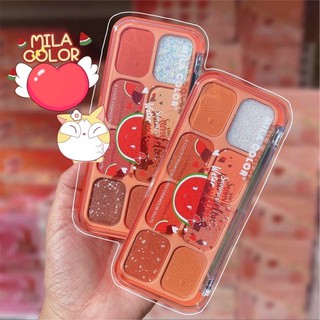 Mila Color Eyeshadow 8 เฉดสี อายแชโดว์โทนส้มอิฐ กลิตเตอร์