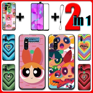 เคส 2 IN 1 สําหรับ Infinix S5 Pro พร้อมกระจกนิรภัยกันรอยหน้าจอเซรามิค Powerpuff Girls