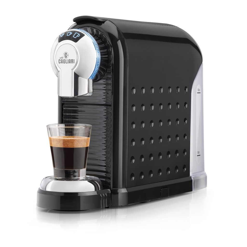 เครื่องทำกาแฟ ยีห้อ Caffe Cagliari สำเร็จรูป ระบบเนสเพรสโซ่ ทำจากประเทศ อิตาลี (แถมฟรี 500 แค้ปซูล มูลค่า 12000บาท) สีดำ