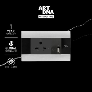 ART DNA รุ่น A88 รุ่น A88 Single 3 Pin+Single USB Socket Size S สีซิลเวอร์ ขนาด 2x4 design switch สวิตซ์ไฟโมเดิร์น