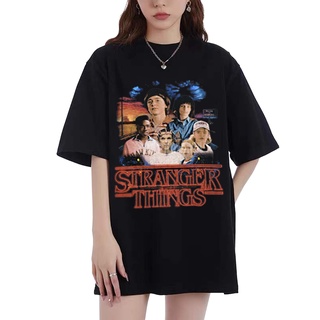 เสื้อยืดคอกลมเสื้อยืดคอกลม[ STRANGER THINGS ] The Upside Down NETFLIXS SERIE  ss2 เสตรนเจอติงส์S-4XL