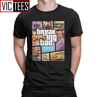 เสื้อยืดผู้ เสื้อยืด พิมพ์ลาย Breaking Theft Auto Breaking Bad Walter สีขาว สําหรับผู้ชาย S-5XL