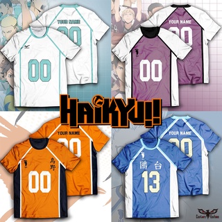 【CustomFashion】เสื้อยืดคอสเพลย์ พิมพ์ลายอนิเมะ Haikyuu Aoba Johsai Shiratorizawa 3D โอเวอร์ไซซ์ สําหรับเด็ก ทุกเพศ