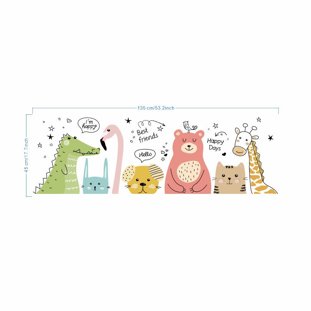【Zooyoo】สติ๊กเกอร์ติดผนัง สติ๊กเกอร์ สติกเกอร์กระจก ลายการ์ตูนสัตว์น่ารัก ขนาดเล็ก สําหรับติดตกแต่งผนังห้องนอนเด็กอนุบาล ราคา ถูกที่สุด ดีลบีเคเค แกลเลอรีภาพที่ 2