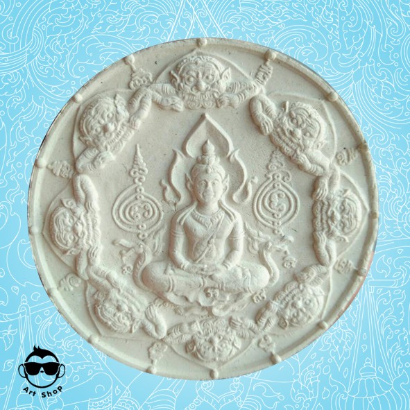 องค์พ่อจตุคามรามเทพ รุ่น พ่อสั่งให้รวย ให้สนั่นหวั่นไหว วัดหน้าพระเมรุราชิการาม อยุธยา เนื้อผงขาว 5.