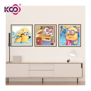 【KS】ภาพวาดปักเพชร สีเหลือง ลายมินเนี่ยน 5D ขนาด 30x30 ซม. 40x40 ซม. 50x50 ซม. DIY สําหรับเด็ก ของขวัญ ตกแต่งบ้าน