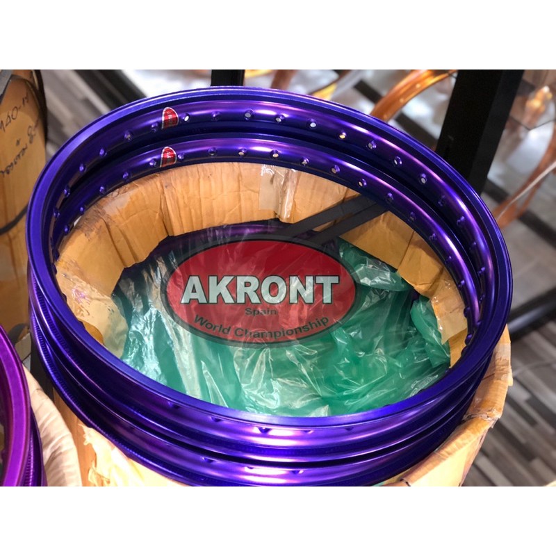 ล้อAKRONTงานตัวตอกสีสดเข้มสวย ขนาด17/17 1.4ขอบจิก