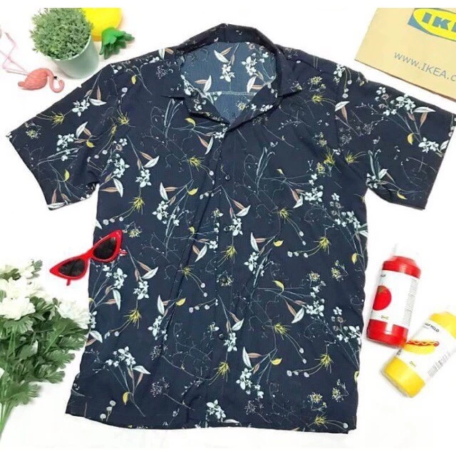 เสื้อเชิ้ตฮาวายแขนสั้น ผ้าชีฟองเกาหลี ลายดอก อก 40 นิ้ว ยาว 25 นิ้ว thumbnail 6