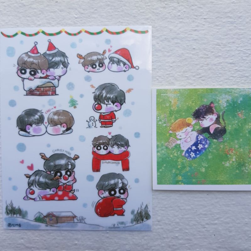 (แยกแผ่น) fanart sticker BTS chrismas suga jungkook แบบใส | Shopee Thailand