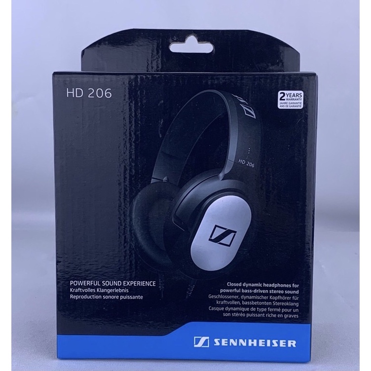 Sennheiser HD206 หูฟังครอบหูแบบมีสาย สีดำ/เงิน