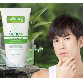 Smooth E Acne Extra Sensitive Cleansing Gel 4 oz. สำหรับผิวบอบบางแพ้ง่ายและเป็นสิวง่าย