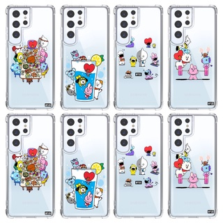 เคสโทรศัพท์มือถือแบบใส กันกระแทก ลาย Bts Bt21 สําหรับ Samsung Galaxy S22Ultra S20 FE S21Ultra S10 Plus